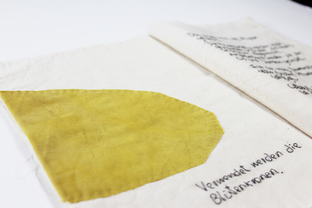 Katya Dimova Katya Dimova: Detail aus textilem Buch zur Goldrute "Solidago - die Wanderin", 2021 © Bildrecht Wien